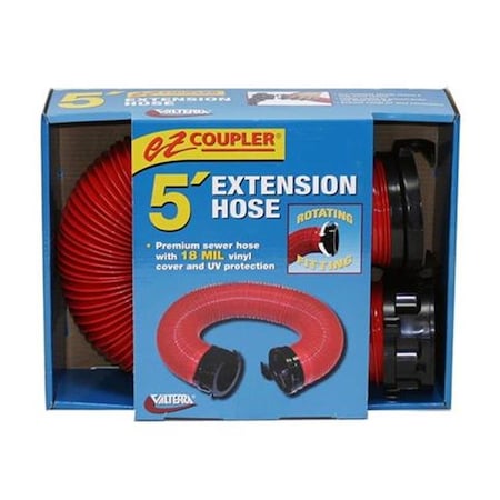 Valterra LLC D040112 5 Ft. Ez Coupler Sewer Hose; Red V46-D040112